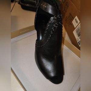 Michael Kors Jessie Leather Open-Toe Bootie